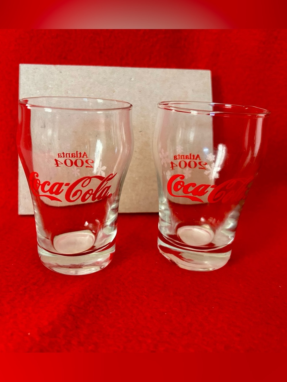 Coca Cola Clear Pint Glasses with Red Logo (Pair)